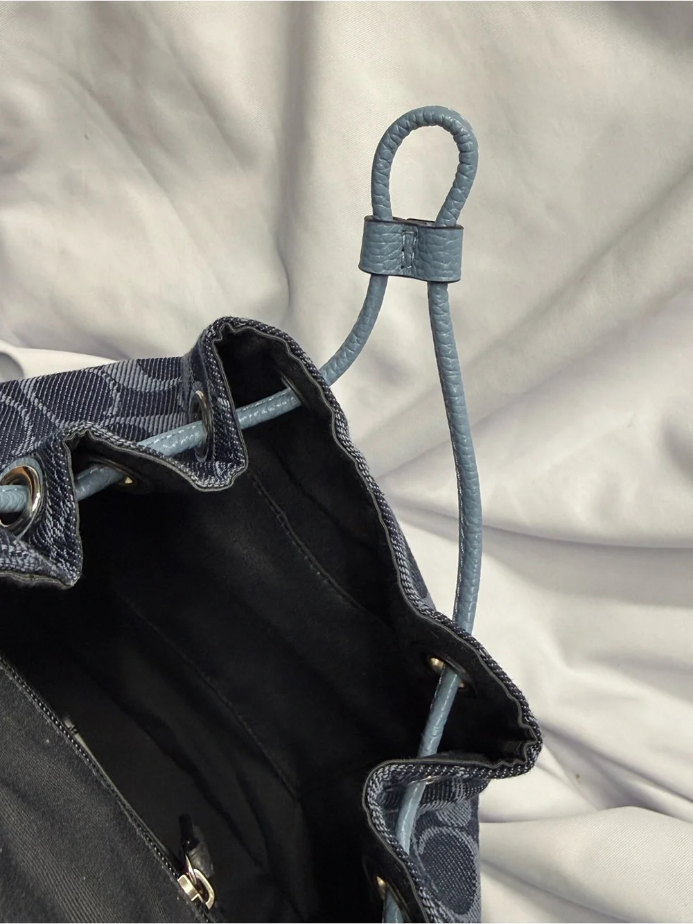 Coach Blue Signature Canvas & Leather Mini Backpack